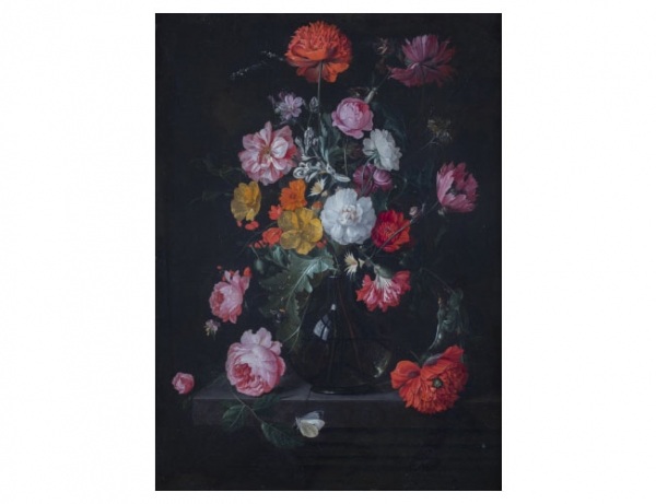 CORNELIS VAN HEEM (Leyden, 1631 - Amberes, 1695) Rosas, gardenias, peonías y otras flores