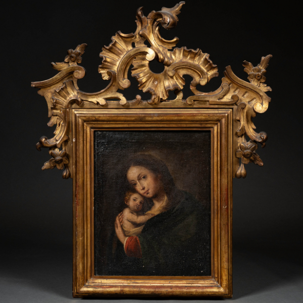 "Virgen con el niño"  ESCUELA ESPAÑOLA DEL SIGLO XVIII