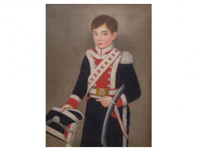 ESCUELA ESPAÑOLA, H. 1815 Retrato de niño con uniforme