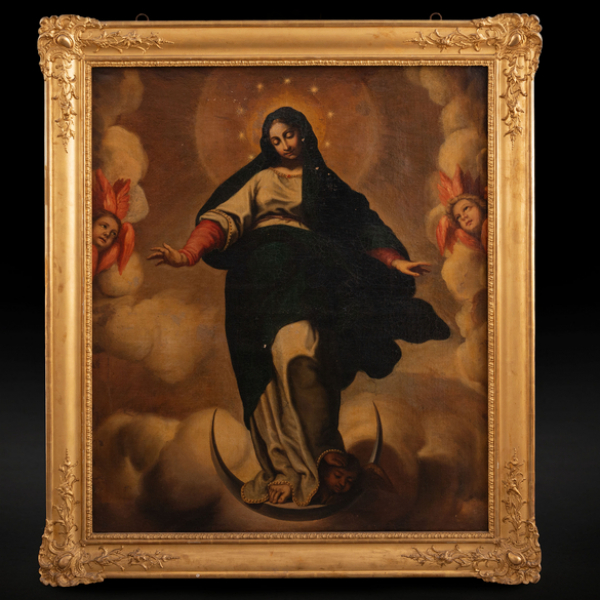 "Ascensión de la Virgen" Escuela Italiana, Siglo XVIII