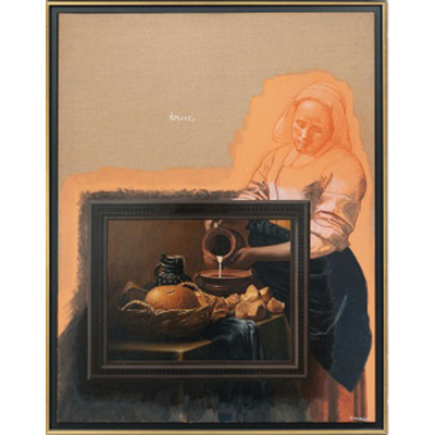 PIERRE MURILLO  (1939) &quot;La lechera y Bodegón de cerámica y pan&quot;