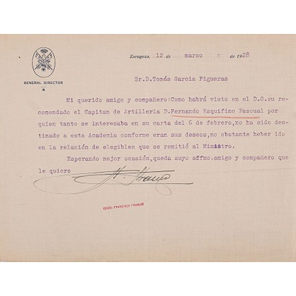 Autógrafo de Francisco Franco