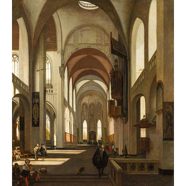 Emanuel De Witte (C.1617 - 1692)  "Interior de iglesia". 