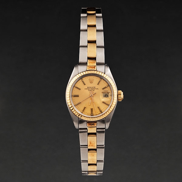 Reloj Rolex de mujer Oyster Perpetual Date en acero y oro amarillo de 18kt.