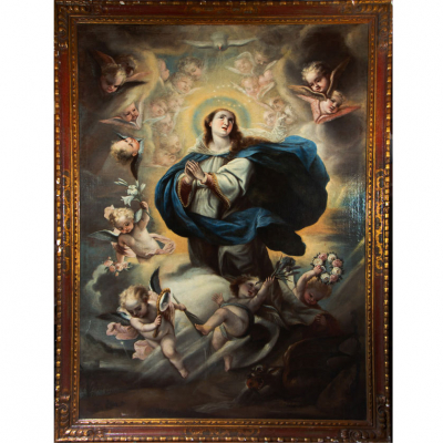 Virgen Inmaculada, a la manera de Acisclo Palomino y Velasco (Córdoba, 1655 - Madrid, 1726), escuela cordobesa del siglo XVII. 