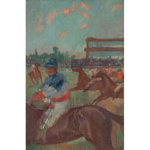 ADOLFO GUIARD  (Bilbao 1860 - 1916) &quot;Carrera de caballos con jockey&quot;