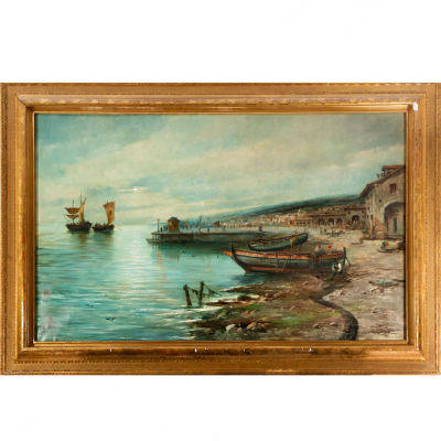 Gran Marina, firmado Emilio Álvarez Aiyon, Portugal, 1904. 