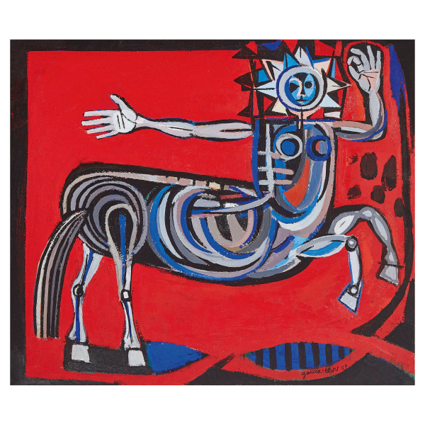 Josep Maria Garcia-Llort (Barcelona, 1921-2003) Star Horse. Óleo sobre tela.