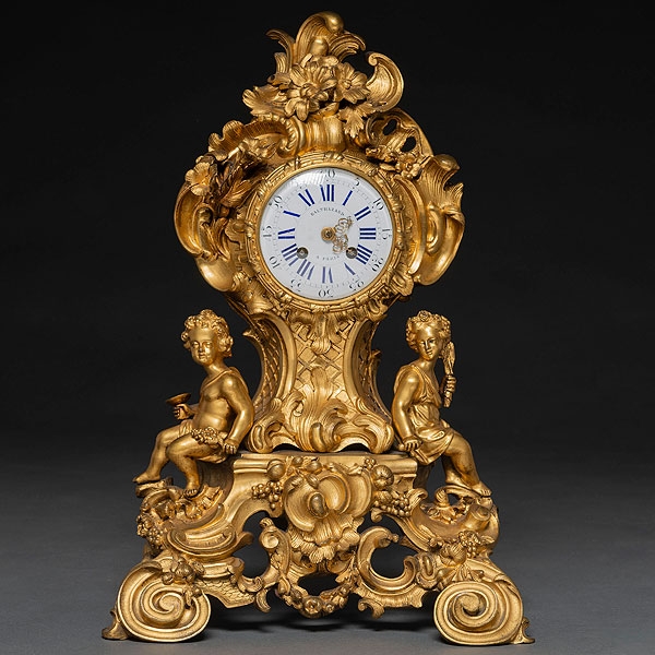 Balthazard á Paris - Reloj de sobremesa francés en bronce dorado, Trabajo Francés, S. XIX
