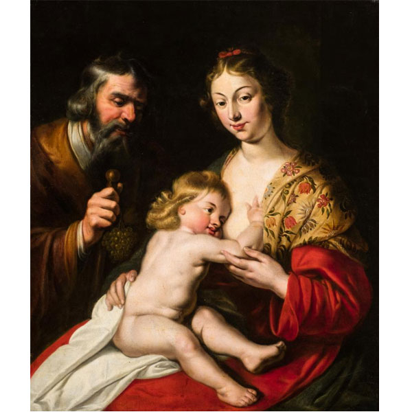 Taller de Rubens (S. XVII)  "Sagrada Familia".