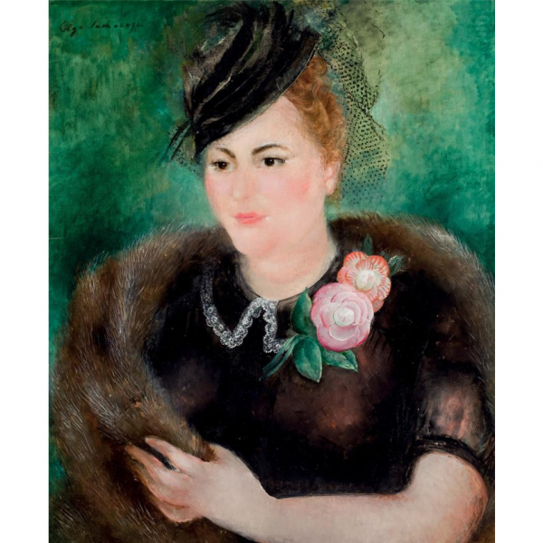 OLGA SACHAROFF (1889 - 1967) "Retrato de dama".