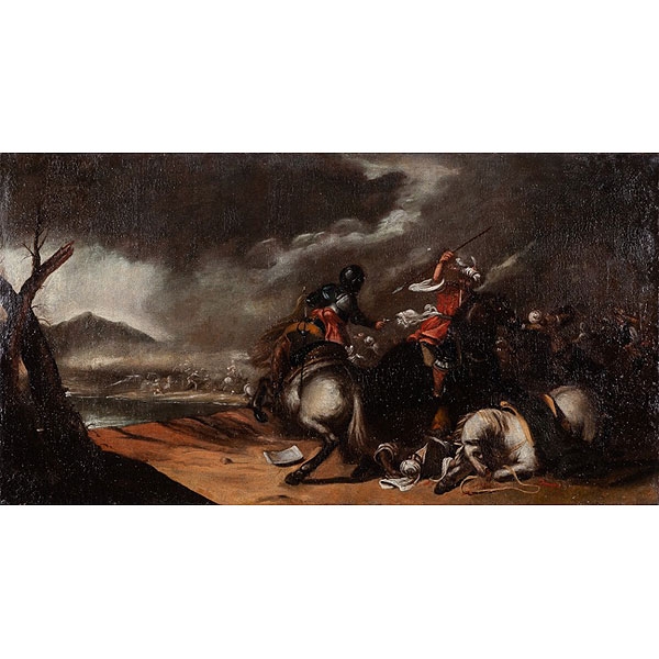 Atribuido a Esteban March (Valencia, 1610 - 1668) "Escena de batalla"