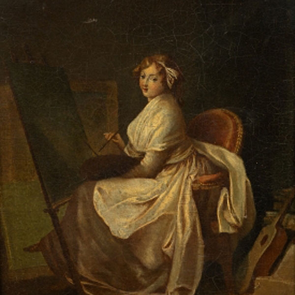 ESCUELA FRANCESA  (S. XVIII) "Estudio de la pintora"
