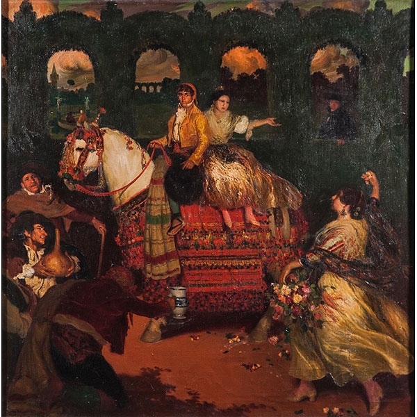Bartolomé Mongrell (Valencia, 1882 - 1938) "Valencianos a caballo"