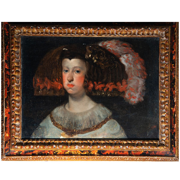 Importante retrato de la Infanta María Teresa de Austria, Escuela madrileña de Juan Bautista Martínez del Mazo, Siglo XVII