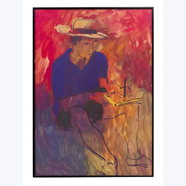 IGNACIO PEREZ-JOFRE  (Madrid 1965) "Joven con sombrero pintando"
