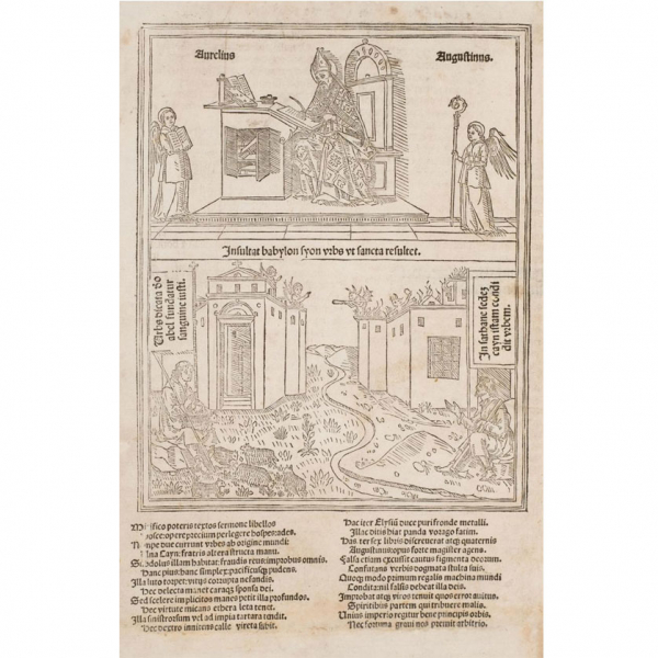 "AUGUSTINYS DE CIVITATE DEI CUM COMMENTO".- Venetiis: Octaviani Scoti Civis, 1489.