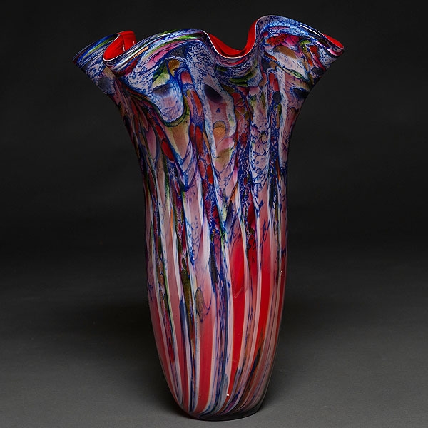 Bonito jarrón florero en cristal de Murano años 80
