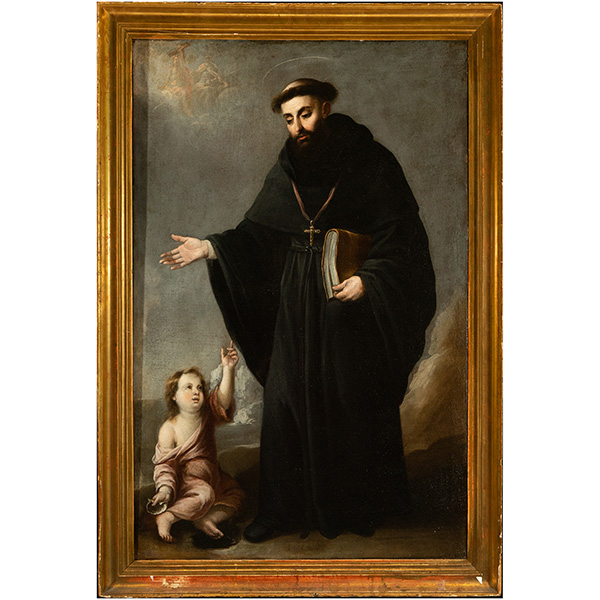 San Antonio de Padua con el Niño, a la manera de Lorente Germán, Bernardo, Escuela sevillana del siglo XVII