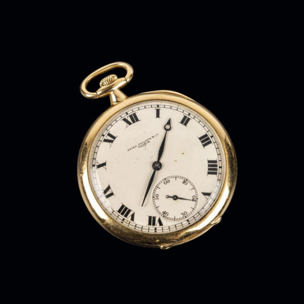 Reloj de bolsillo marca PATEK PHILIPPE, tipo lepine, realizado en oro amarillo de 18 K.