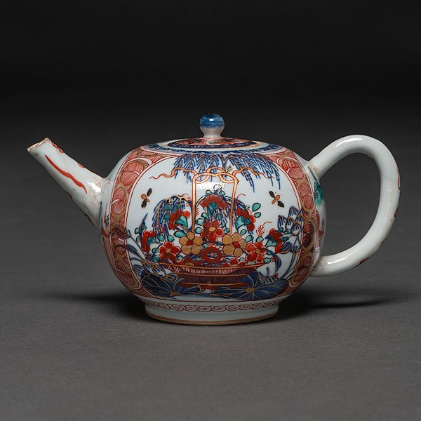 Tetera en porcelana china "Amsterdam Bont". Trabajo Chino, Siglo XVIII