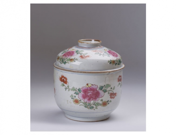 Bowl con tapa de familia rosa Qianlong