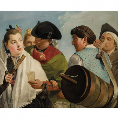 SEGUIDOR DE LORENZO TIÉPOLO. ASUNCIÓN NÁGERA.   &quot;El vendedor de limonada (1858)&quot;. Óleo sobre lienzo