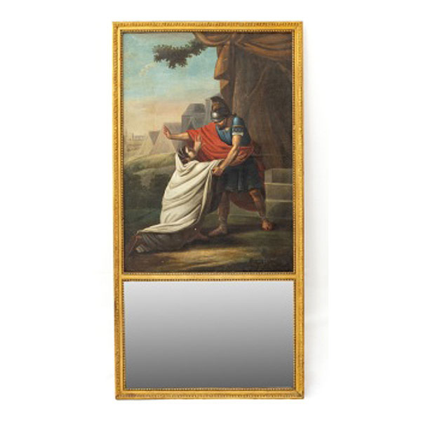 Tromeau en madera tallada y Pintura Estilo Luis XVI. S. XIX