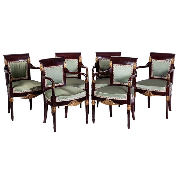 Seis sillones y cuatro sillas época Fernandina S.XIX