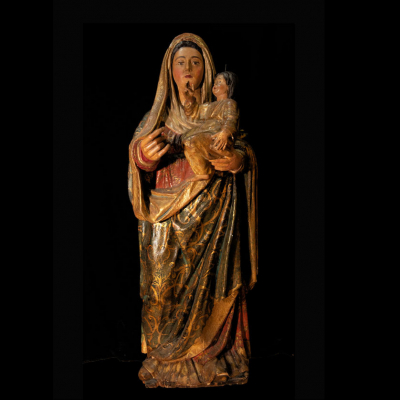 Gran Virgen con Niño escuela del Sur de Portugal del siglo XVII. 