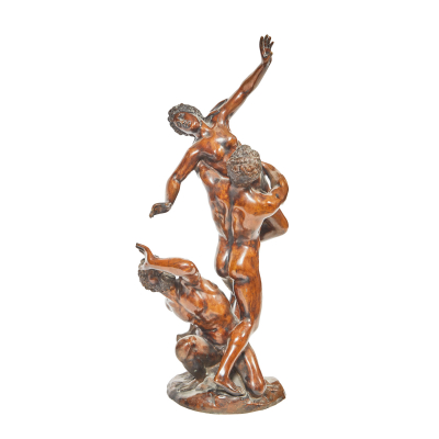 Escuela italiana, s.XX. El rapto de las Sabinas. Escultura en bronce patinado.