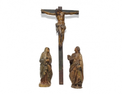 Círculo de Juan de Anchieta Cristo, la Virgen y San Juan