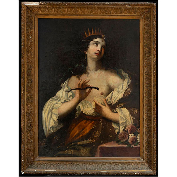La muerte de Cleopatra, escuela italiana del siglo XVII. Círculo de Guido Reni. 