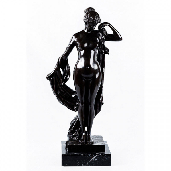 Escultura en bronce. CAMPAGNE Daniel P. Étienne (1851-1914). 'Phryné devant ses juges'.
