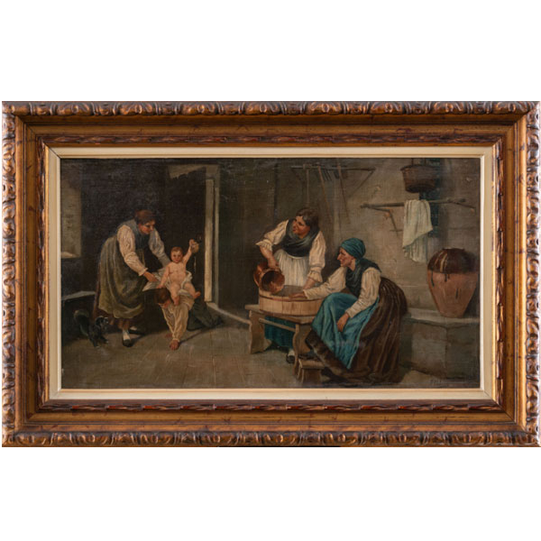 "Hora del baño" Autoría: Escuela Francesa, Siglo XIX
