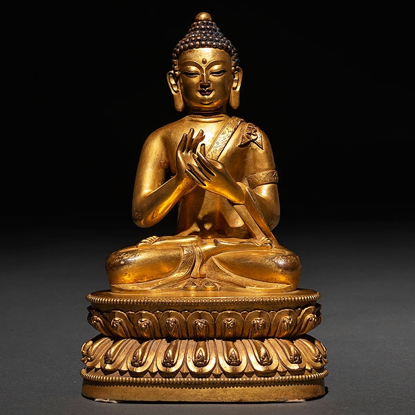 "Buda" Figura escultórica en bronce dorado