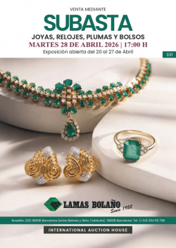 LAMAS BOLA&Ntilde;O. Subasta de Joyas y Relojes 28 Abril 2026