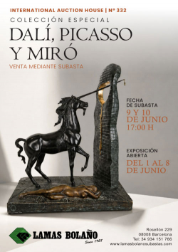 LAMAS BOLA&Ntilde;O. Subasta Dal&iacute;, Mir&oacute; y Picasso Junio 2026