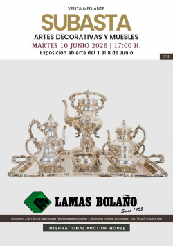 LAMAS BOLA&Ntilde;O. Subasta Artes Decorativas 10 Junio 2026