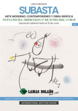 LAMAS BOLA&Ntilde;O. Subasta Arte Contempor&aacute;neo 16 y 17 Junio 2026