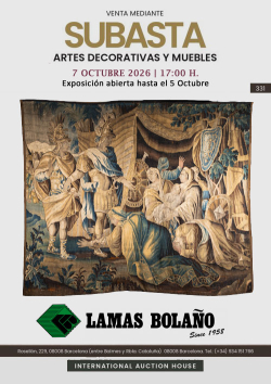 LAMAS BOLA&Ntilde;O. Subasta Artes Decorativas 7 Octubre 2026