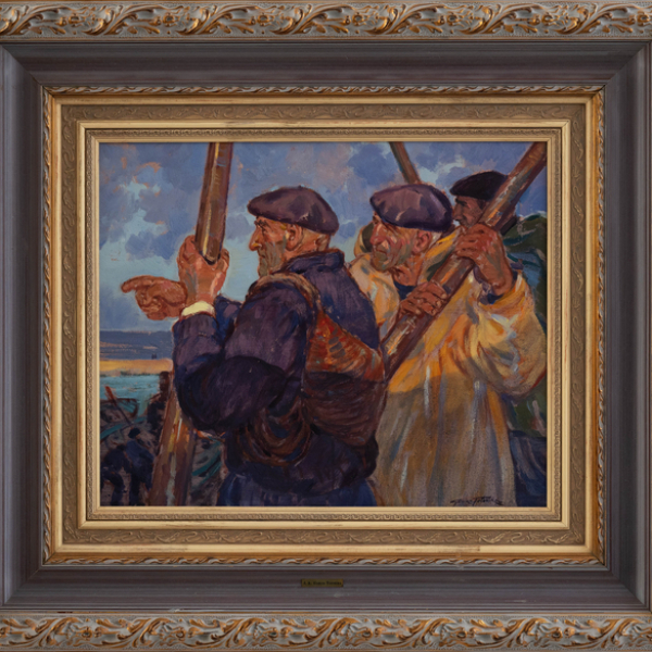 "Pescadores vascos"  JOSÉ ANGEL GARCÍA TOTORICA (Vizcaya, 1941) 