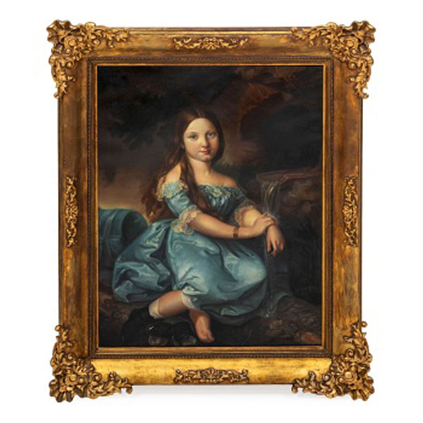  ESCUELA ESPAÑOLA   (Pp. S. XX)  &quot;Retrato de Luisa de Prat y Gandiola . Marquesa de Barbacon&quot;  Óleo / Lienzo 