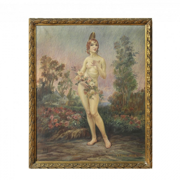 Enrique Pertegás Ferrer (1884-1962) "Verge Nua", 1917    Óleo sobre lienzo. Firmado