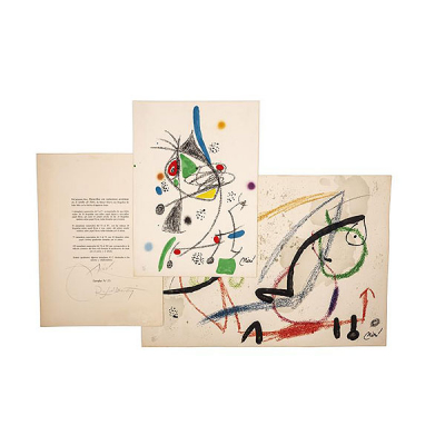 JOAN MIRÓ.    &quot;MARAVILLAS CON VARIACIONES ACRÓSTICAS EN EL JARDÍN DE MIRÓ&quot; B.: Ediciones Polígrafa, 1975.