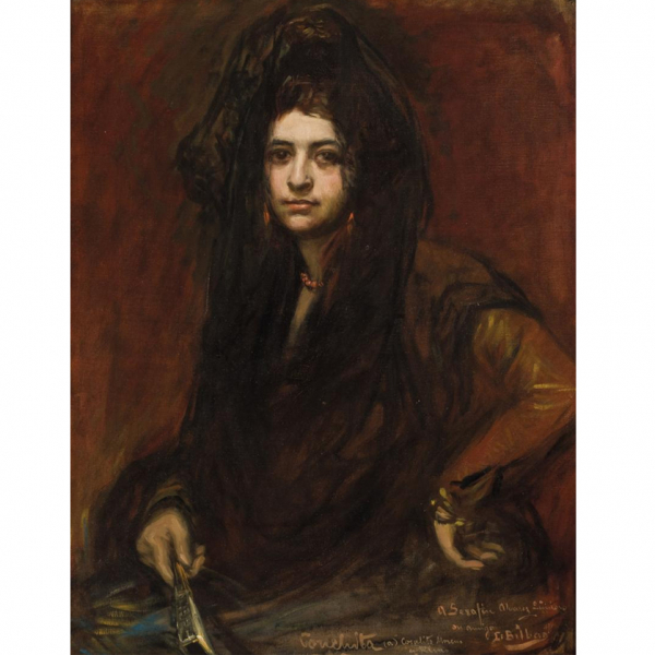 Gonzalo Bilbao (1860 - 1938).   "Conchita - Coralita Moreno y Rivas". &Oacute;leo sobre lienzo.