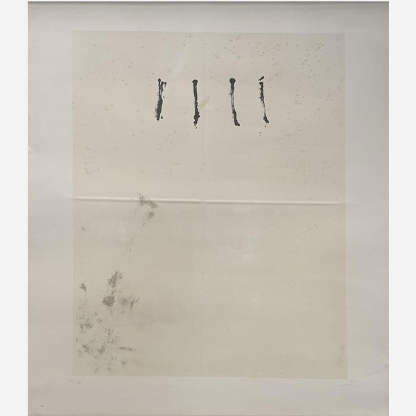 Antoni Tàpies Puig (Barcelona, 1923-2012) . &quot;Sin Título&quot; (1964). Litografía sobre papel Guarro firmada