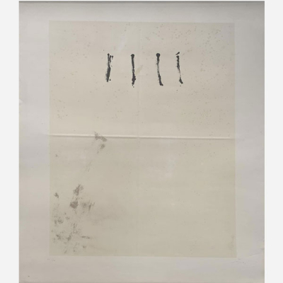 Antoni Tàpies Puig (Barcelona, 1923-2012) . &quot;Sin Título&quot; (1964). Litografía sobre papel Guarro firmada
