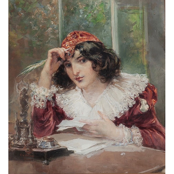 Ricardo de Villodas (Madrid, 1846 - Soria, 1904) "La escritora"