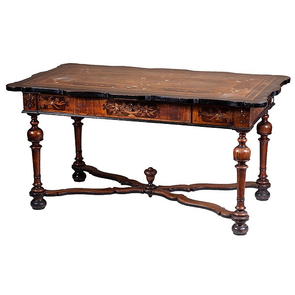 Mesa de centro italiana con marquetería